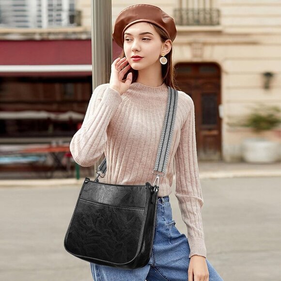 Crossbody Bags for Women, Vegan Leather Crossbody Purse with 2PCS Adjustable Str - Picture 6 of 7